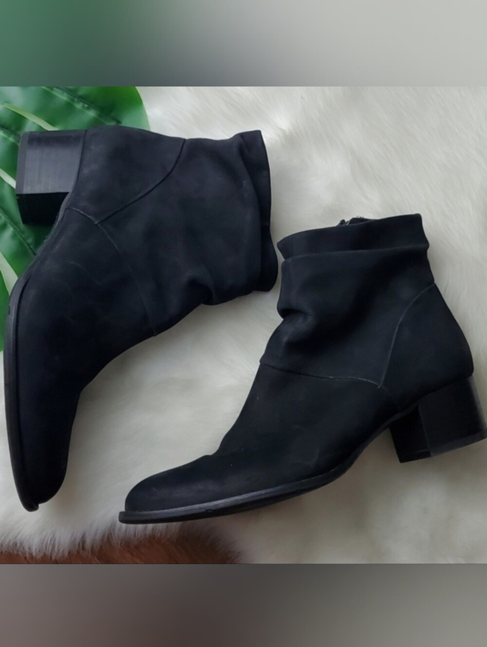 Paul Green Black Suede Booties Size 6/8.5US
